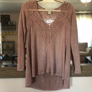 American rag hi-low peasant top